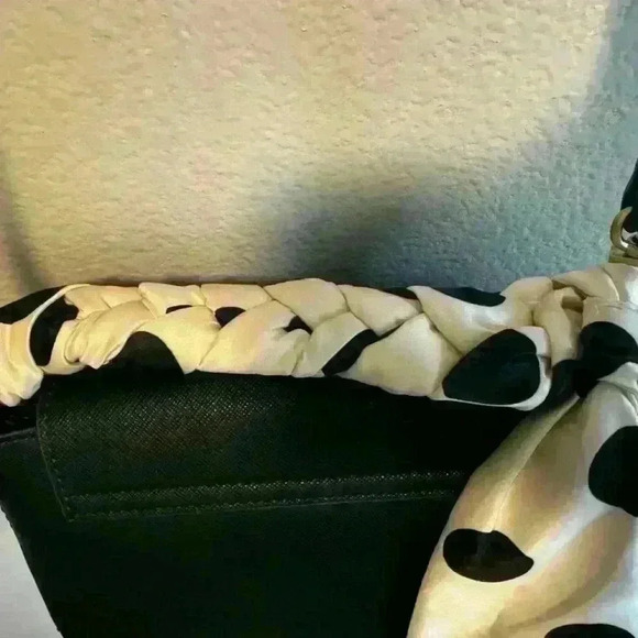 Zara Mini City Bag with Polka Dot Printed Scarf in Dark Forest Green - Picture 9 of 11